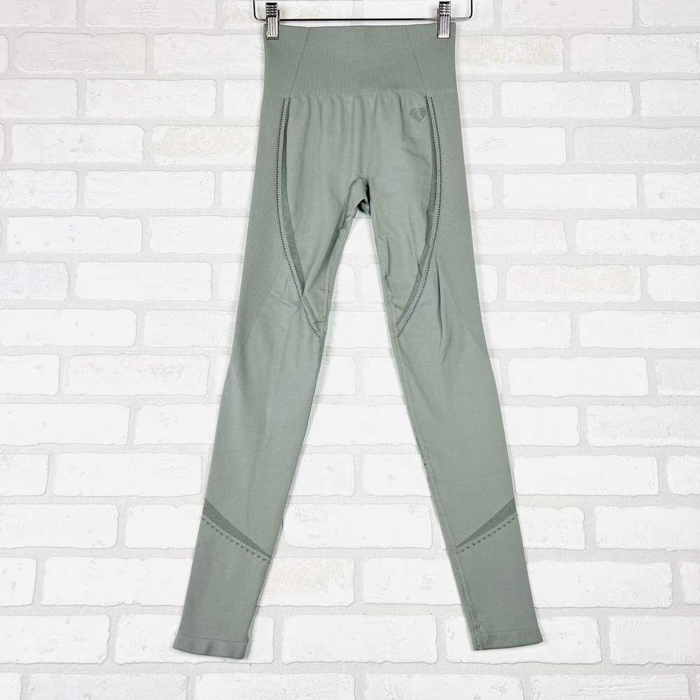 Women's Best‎ Olive Green Seamless High Waisted Workout Gym Leggings XS